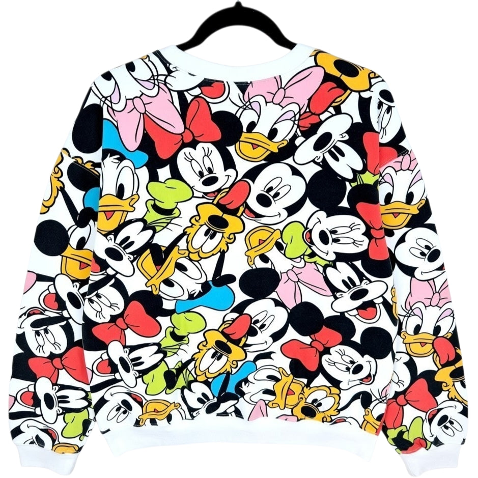 Disney Mickey & Friends White Crewneck Sweater Size L