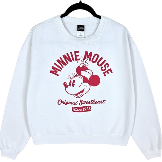 Disney Minnie Mouse White Crewneck Sweater Size S