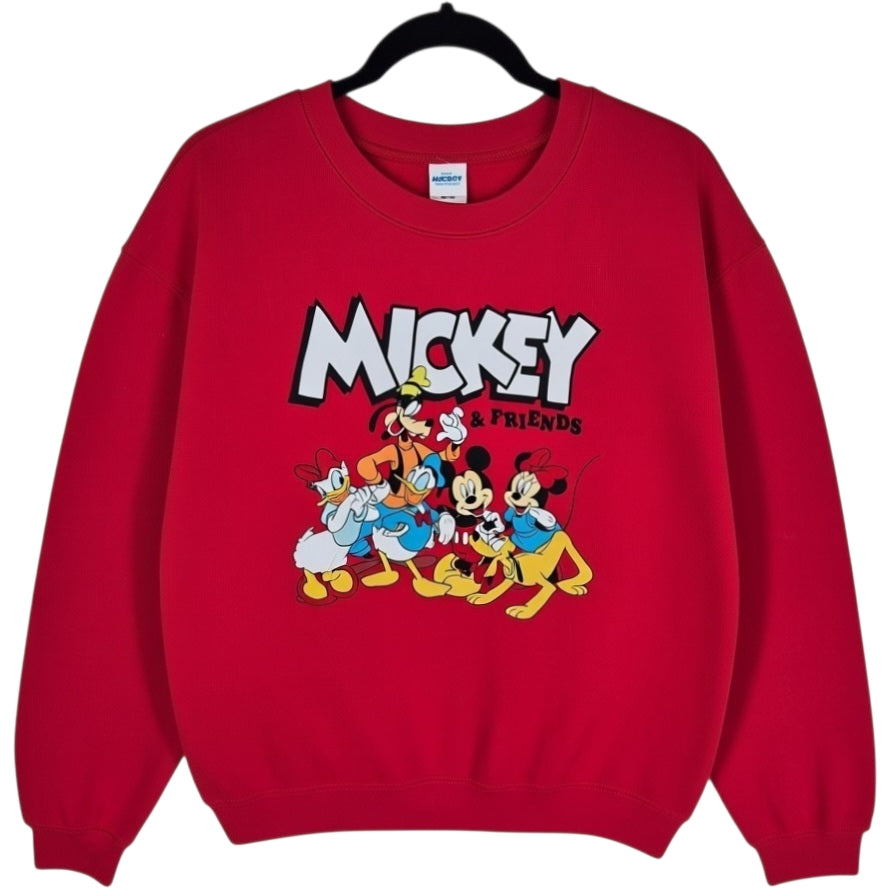 Mickey & Friends Red Crewneck Sweater Size M