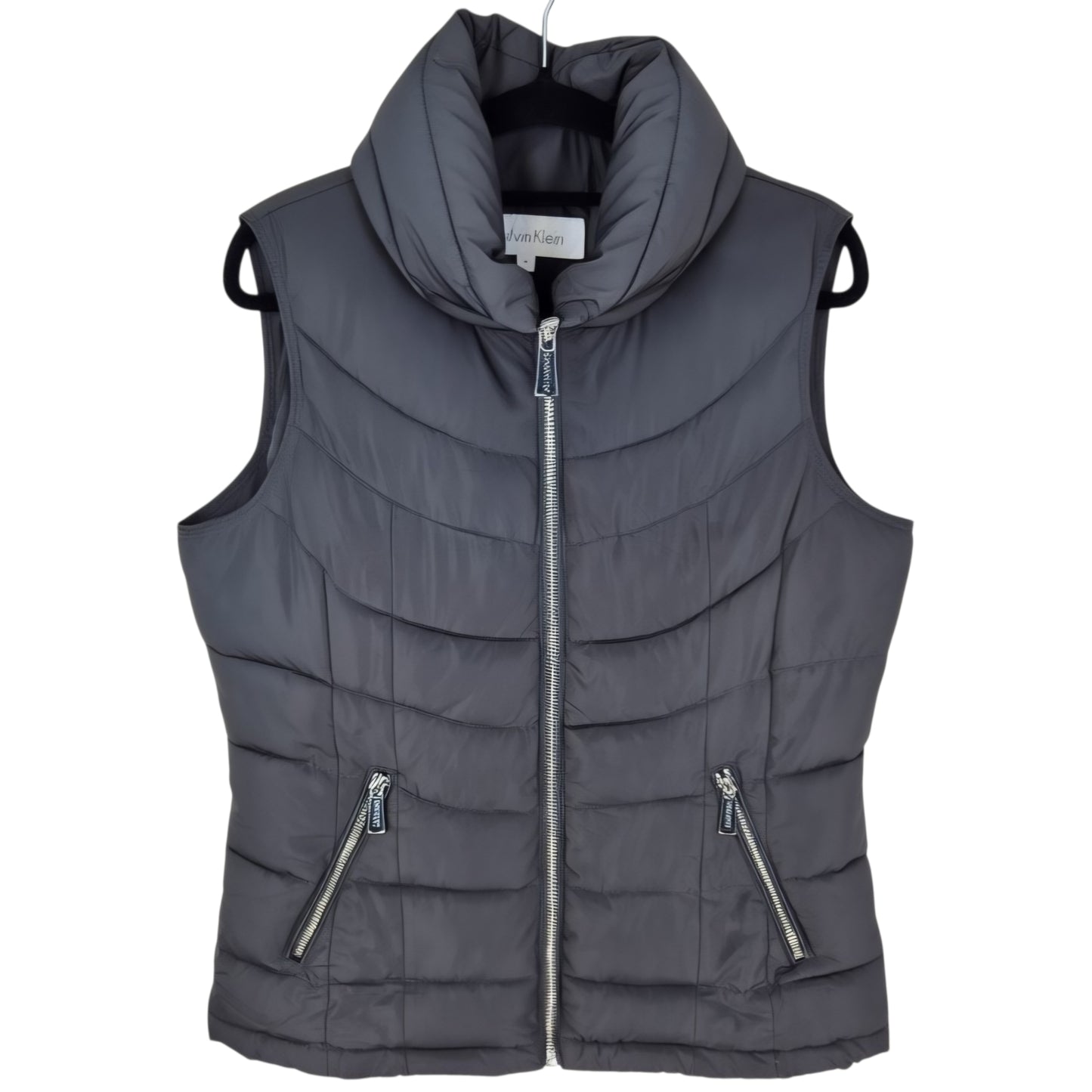 Calvin Klein Womens Grey Puffer Vest Size S