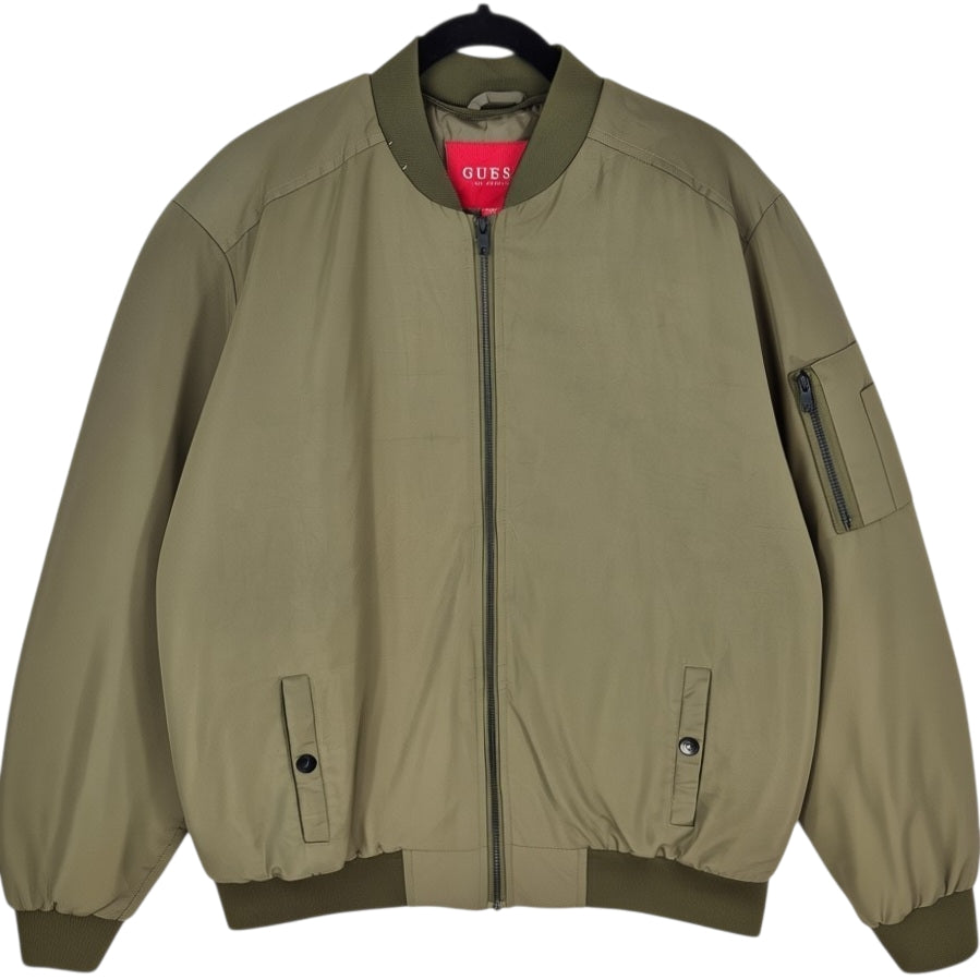 Guess Olive Green Quilted Button Jacket Size L