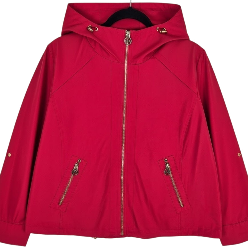 Michael Kors Womens Red Zip Jacket Size L