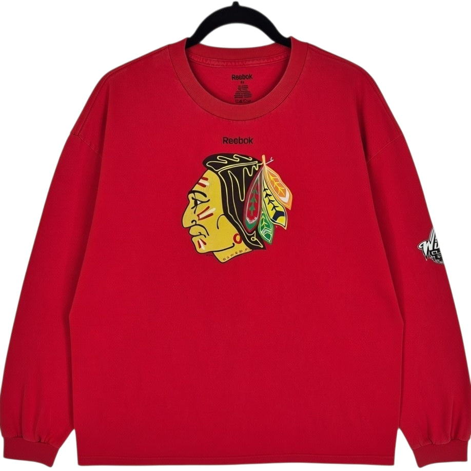 Reebok NHL Chicago Blackhawks 2017 Winter Classic Red Tee Shirt Size XL