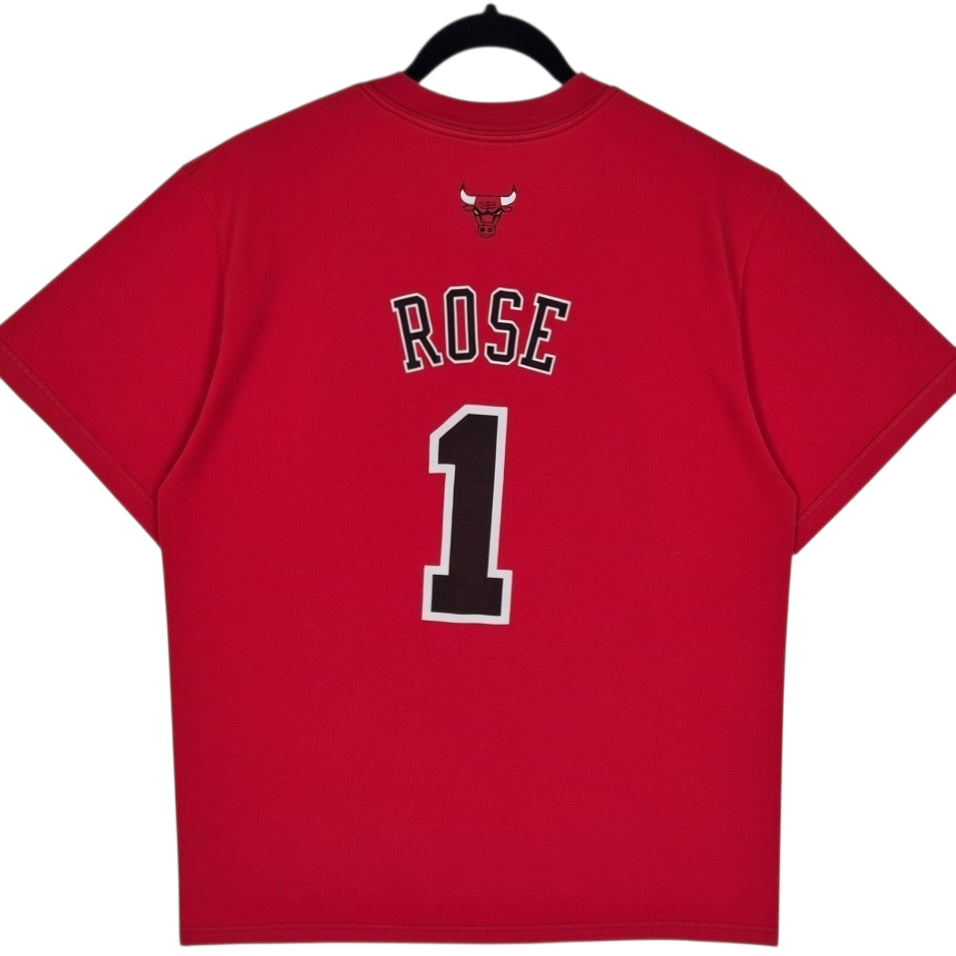 Vintage Adidas NBA Chicago Bulls Red Derrick Rose 1 Tee Shirt Size XL