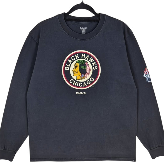 Reebok NHL Chicago Blackhawks 2009 Long Sleeve Tee Shirt Size M