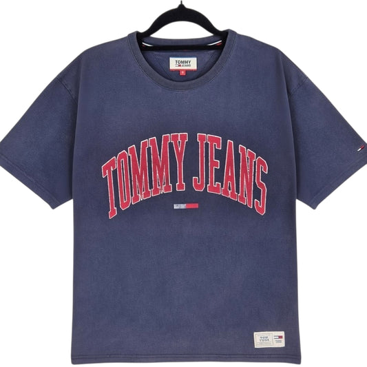 Tommy Jeans Dark Blue Chest Script Tee Shirt Size S