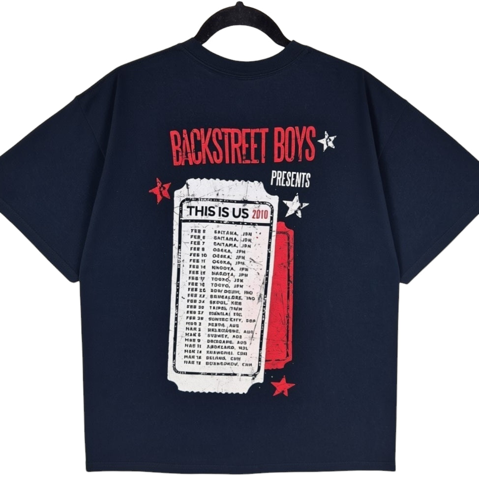 Backstreet Boys 2010 This is Us Tour Black Tee Shirt Size L