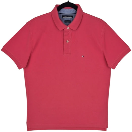 Tommy Hilfiger Coral Pink Cotton Polo Shirt Size L