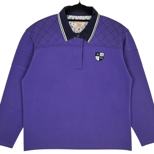 RM Williams Womens Purple Long Sleeve Rugby Polo Shirt Size L