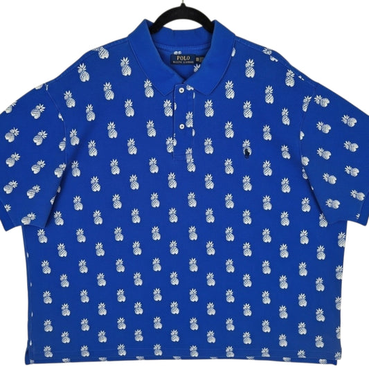 Polo Ralph Lauren Blue Pineapple Pattern Polo Shirt Size 3XL