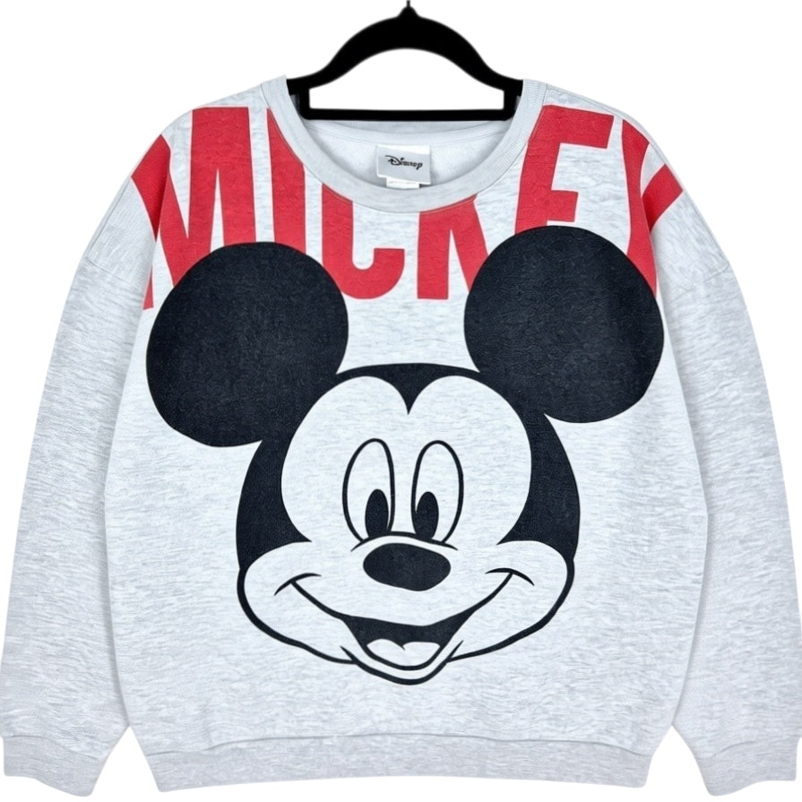Disney Mickey Mouse Light Grey Crewneck Sweater Size M
