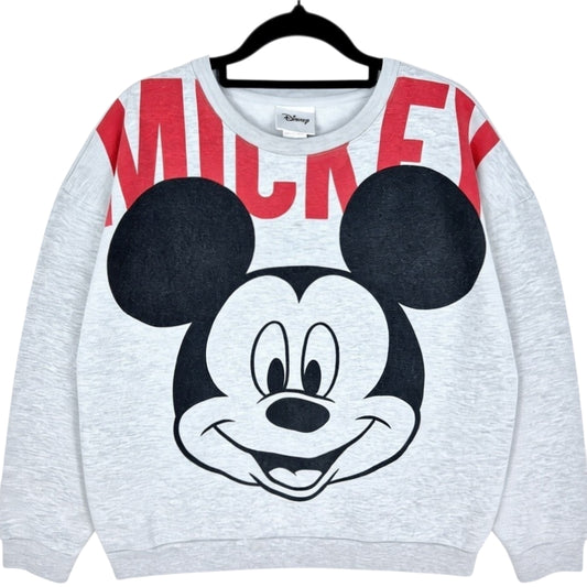 Disney Mickey Mouse Light Grey Crewneck Sweater Size M