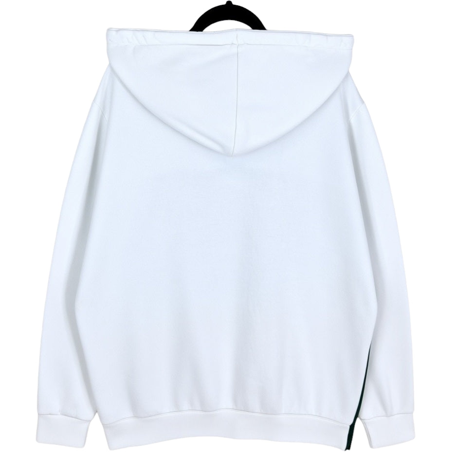Reebok White & Grey Chest Script Hoodie Size XL