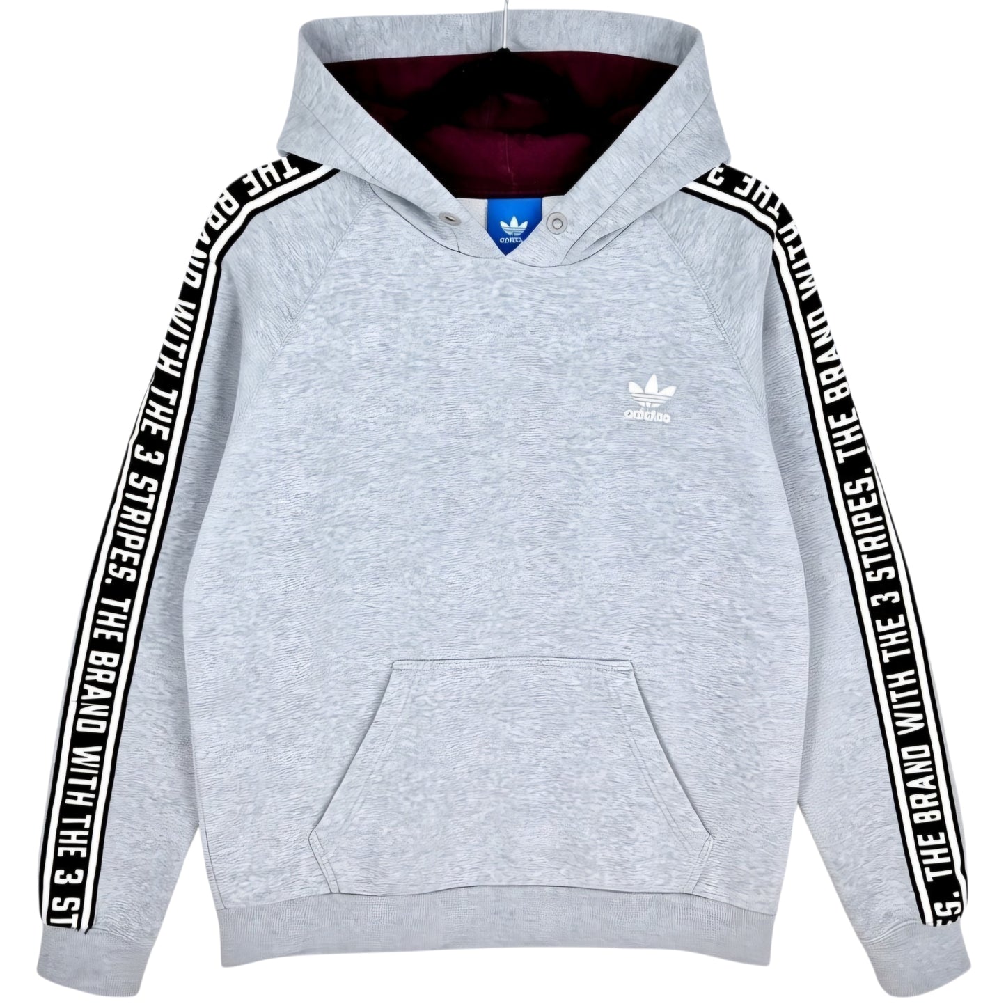 Adidas Light Grey Sleeve Tape Hoodie Size XL