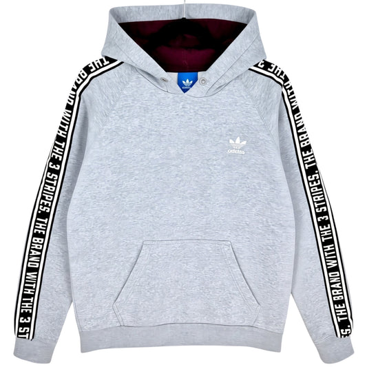 Adidas Light Grey Sleeve Tape Hoodie Size XL