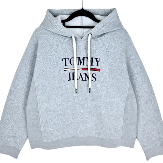 Tommy Jeans Womens Light Grey Embroidered Hoodie Size L