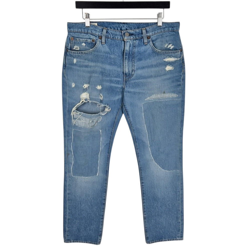 Levis Premium 511 Jeans Blue Distressed Denim W33