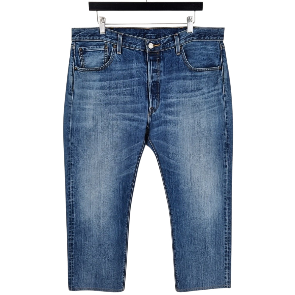 Levis 501 Jeans Blue Classic Straight Leg Crop Denim W38