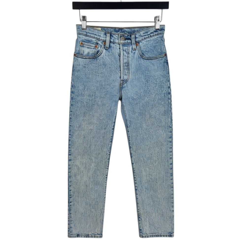 Levis Premium 501 Jeans Womens Light Blue Heavy Denim W25