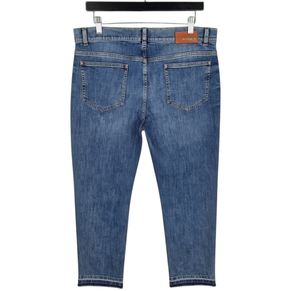 Escada Jeans Womens Blue 3D Embroidered Denim W34