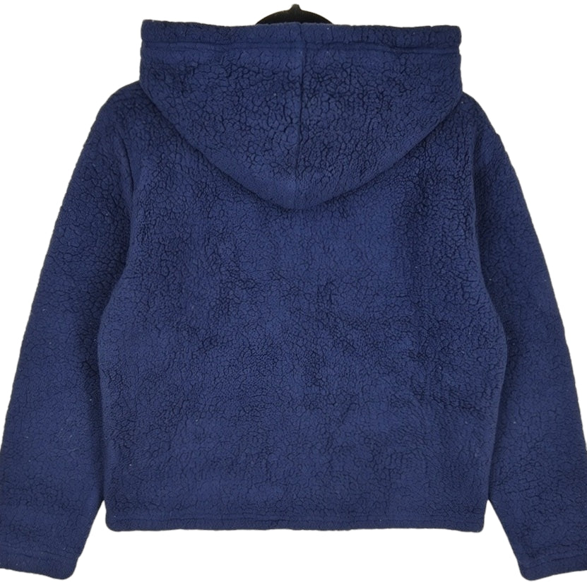 FILA Dark Blue Embroidered Fleece Hoodie Size S