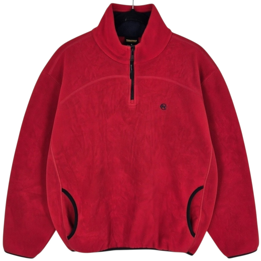 Vintage Nautica Competition 90's Red Quarter Zip Fleece Jumper Size M