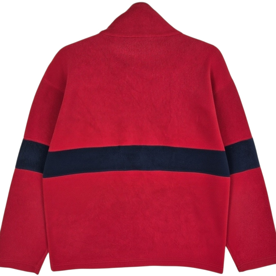 Vintage Nevada Jeanswear 90's Red Quarter Zip Fleece Jumper Size M