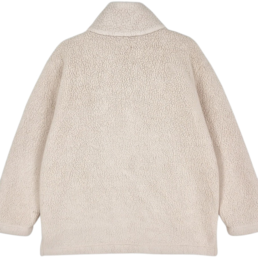 Tommy Hilfiger Cream Brown Fleece Zip Jumper Size L