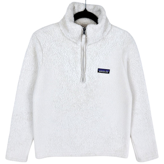Patagonia Womens White Quarter Zip Fleece Jumper Size XS
