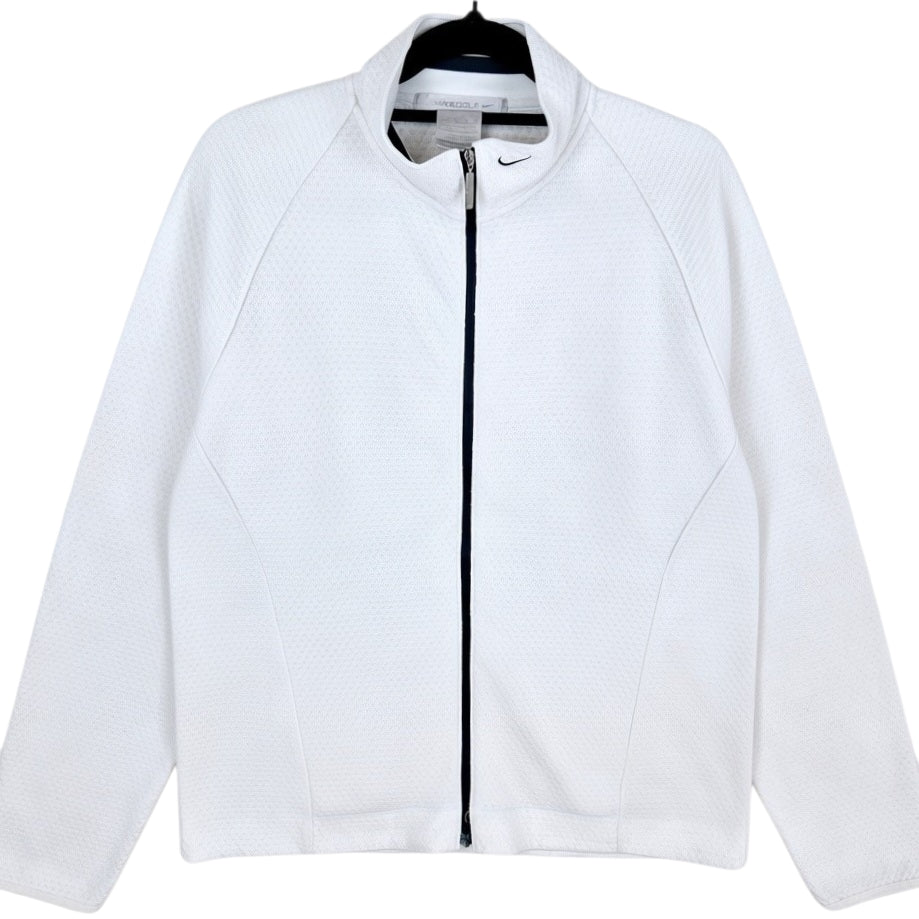 Vintage Nike Golf 2000's Womens White Fleece Zip Jumper Size M