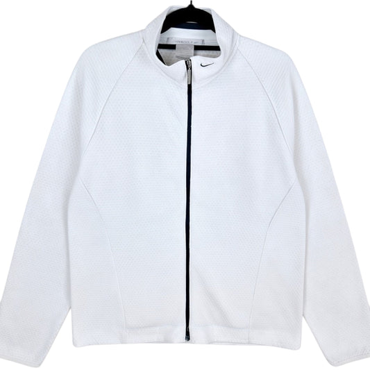 Vintage Nike Golf 2000's Womens White Fleece Zip Jumper Size M