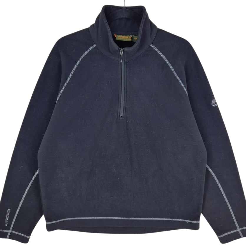 Vintage Timberland Weathergear 90's Black Quarter Zip Fleece Jumper Size L