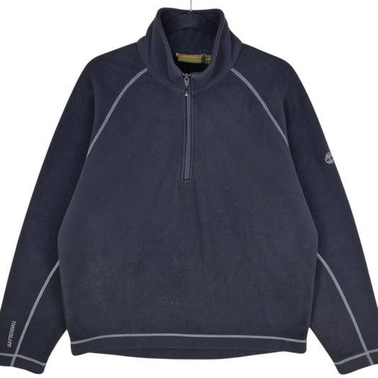 Vintage Timberland Weathergear 90's Black Quarter Zip Fleece Jumper Size L