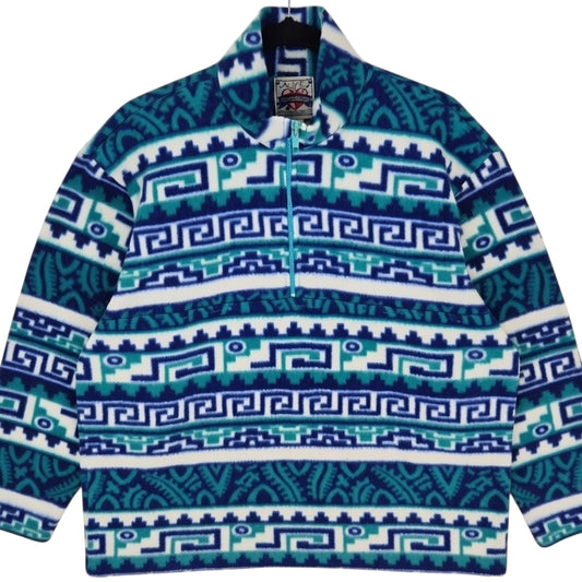 Vintage Alive Uncensored 90's Blue Quarter Zip Fleece Jumper Size M