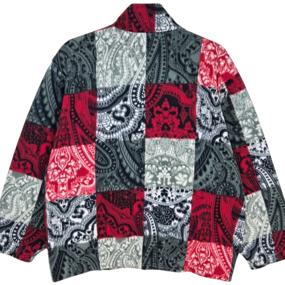 Alfred Dunner Grey & Red Fleece Zip Jumper Size L