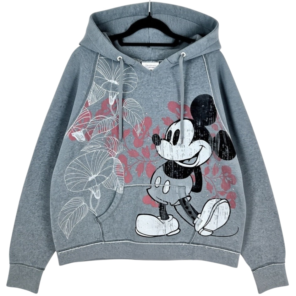 Disney Mickey Mouse Womens Grey Studded Hoodie Size 2XL