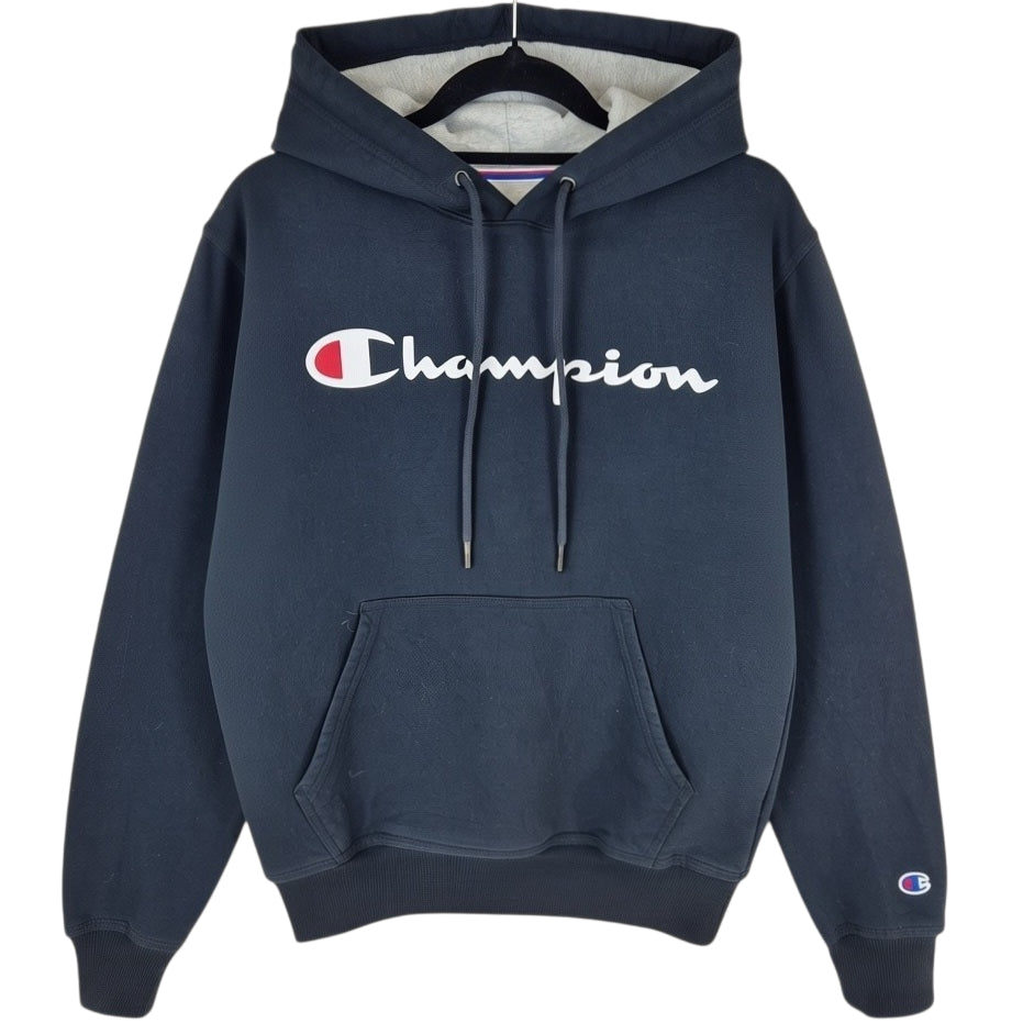 Champion Black Chest Script Hoodie Size XS