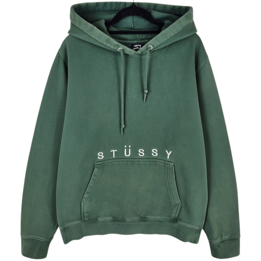 Stussy Dark Green Embroidered USA Made Hoodie Size M
