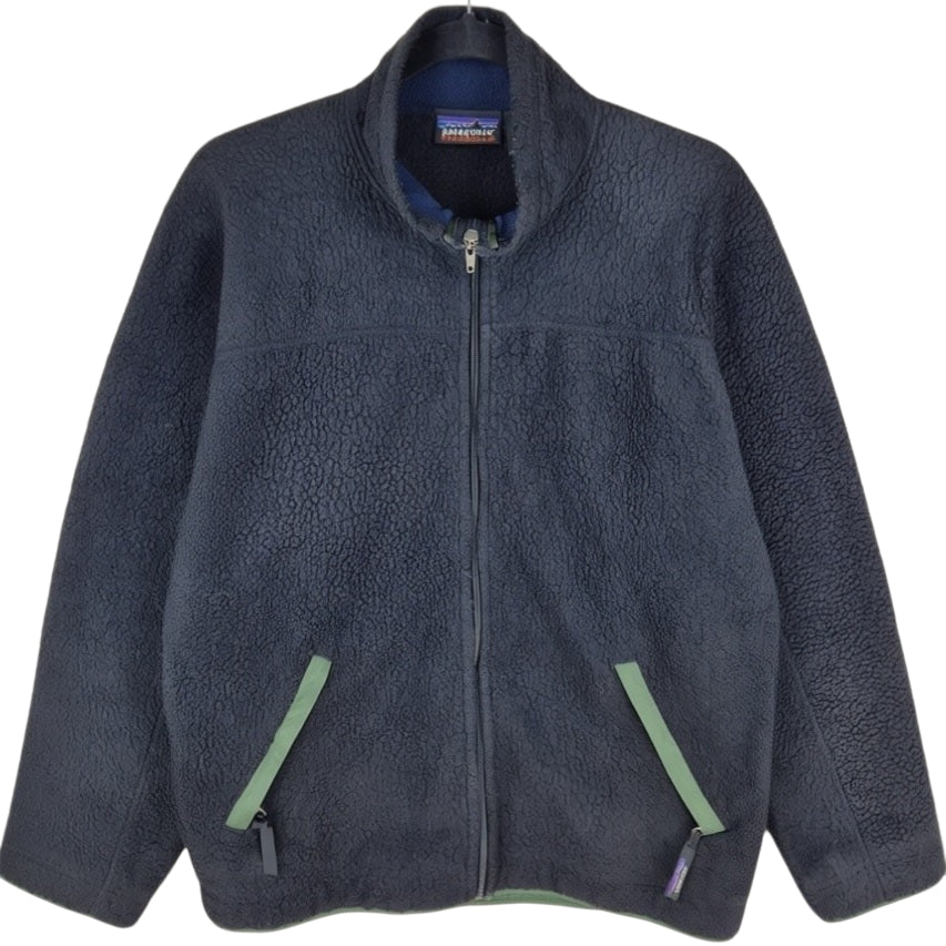 Vintage Patagonia 90's Black USA Made Fleece Zip Jumper Size S