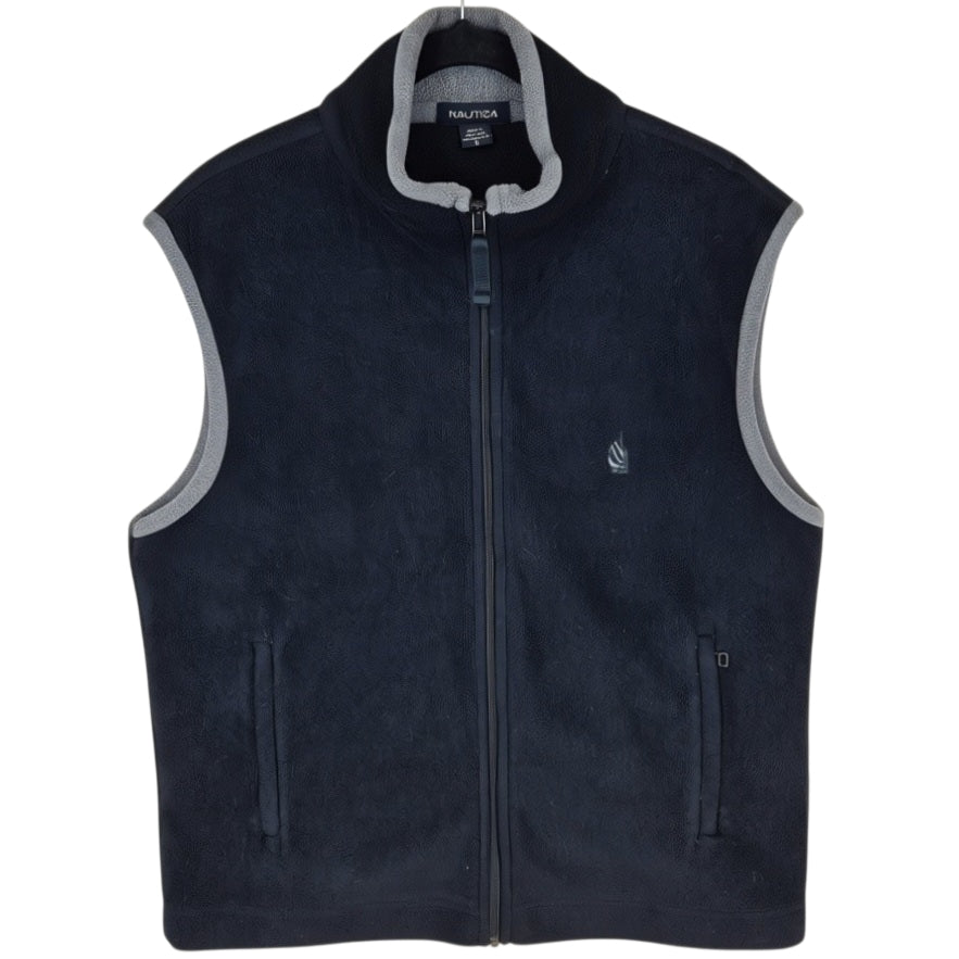 Vintage Nautica Black Fleece Vest Size S