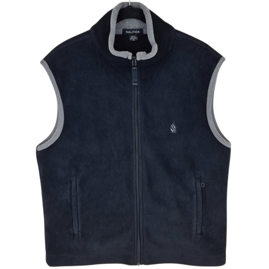 Vintage Nautica Black Fleece Vest Size S