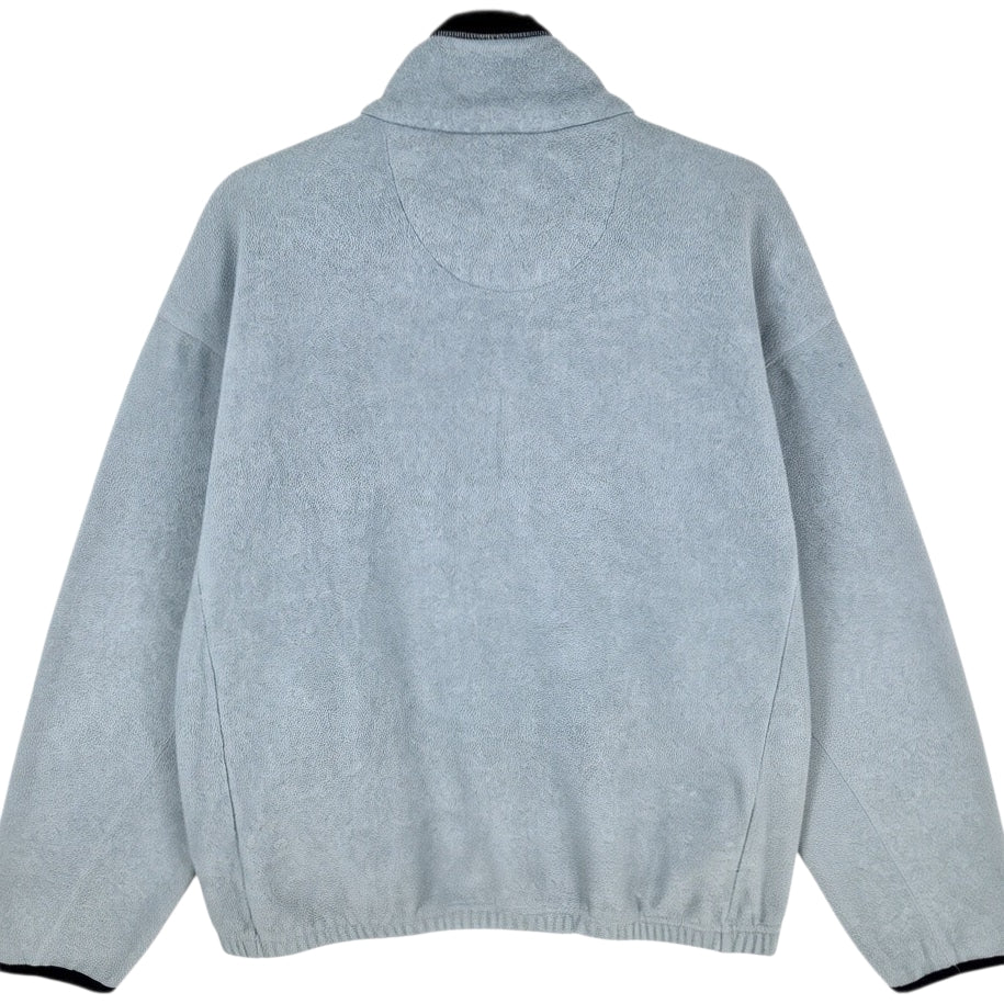 Vintage Ralph Lauren Chaps 90's Light Grey Embroidered Fleece Jumper Size M