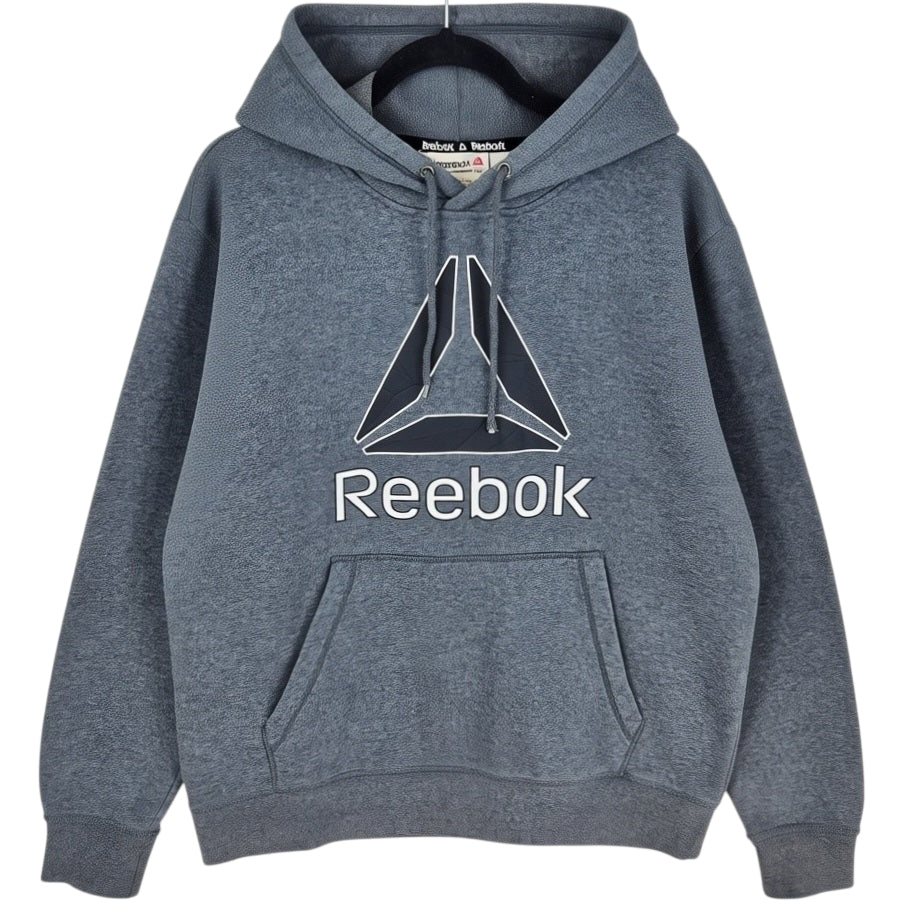 Reebok Grey Chest Print Hoodie Size M