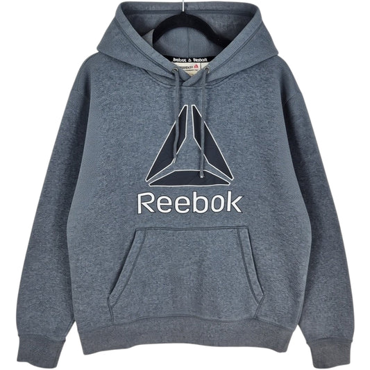 Reebok Grey Chest Print Hoodie Size M