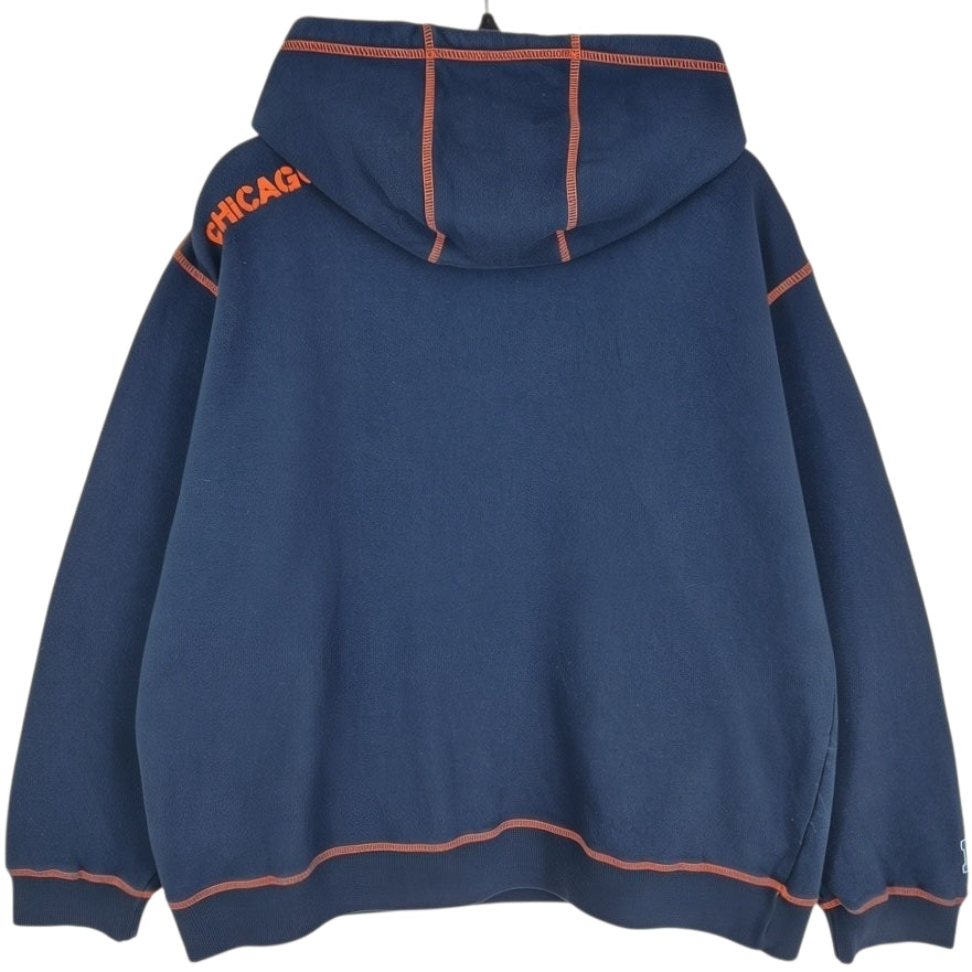 NFL Chicago Bears Dark Blue Half Zip Hoodie Size XL