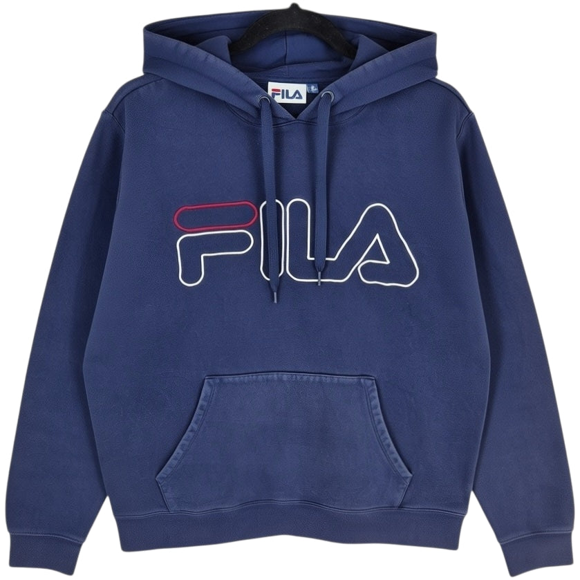 FILA Dark Blue Embroidered Hoodie Size M