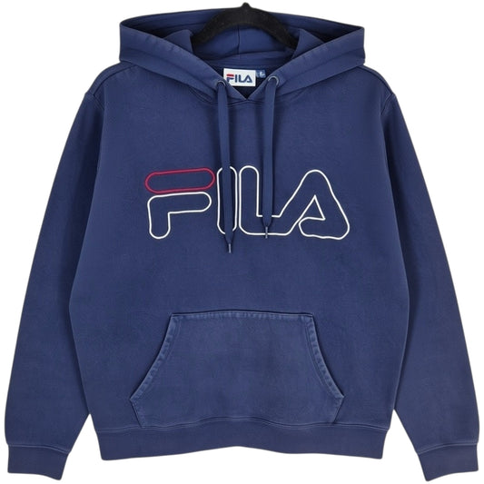 FILA Dark Blue Embroidered Hoodie Size M
