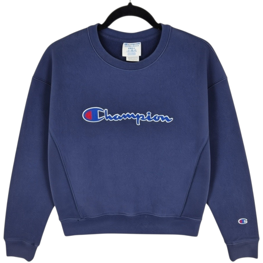 Champion Reverse Weave Womens Dark Blue Embroidered Sweater Size S