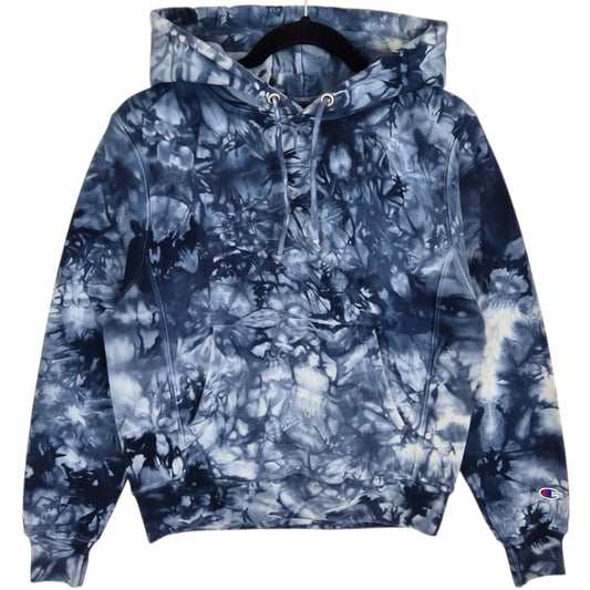 Champion Reverse Weave Blue Tie Dye Heavy Hoodie Size XS