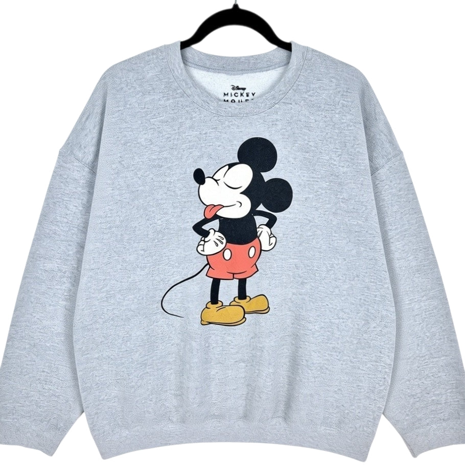 Disney Mickey Mouse Light Grey Crewneck Sweater Size XL